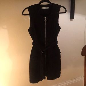 Black Corduroy Topshop Moto Mini Dress Pinafore 6